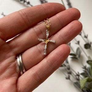 Goldtone Delicate Avon Cross Necklace